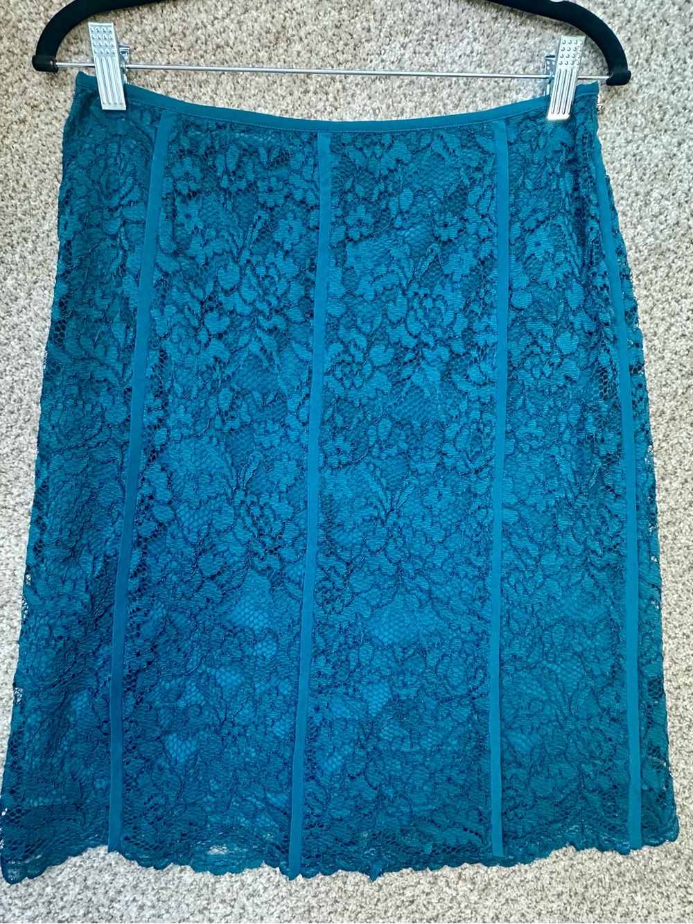 Tory Burch Teal Lace Pencil Skirt size 6